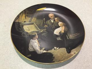 Grandpa's Treasure Chest Norman Rockwell Plate.