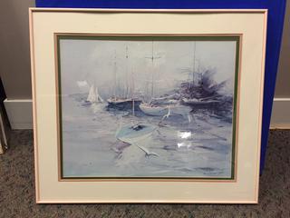 Framed Boat Art. 22 2/2" x 26".