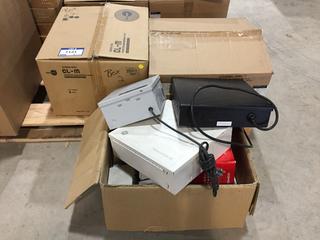 (3) Boxes of Security System Equipment & Telephones.