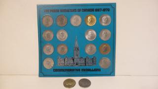 1867-1970 Canadian Prime Minister Medallion Set In Display Card.