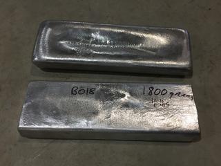 (2) Aluminum Ingots 1800g/4lbs.