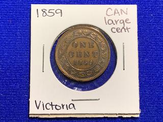 1859 Canada Large One Cent Coin.