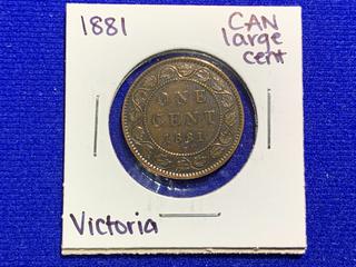 1881 Canada Large One Cent Coin.