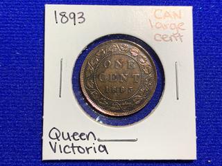 1893 Canada Large One Cent Coin.