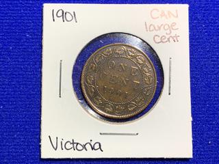 1901 Canada Large One Cent Coin.