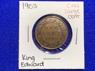1903 Canada Large One Cent Coin.