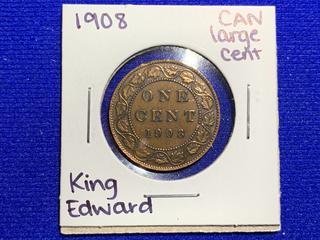 1908 Canada Large One Cent Coin.