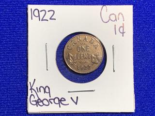 1922 Canada One Cent Coin.