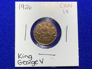 1926 Canada One Cent Coin.