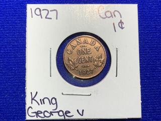 1927 Canada One Cent Coin.