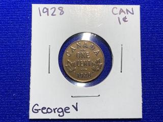 1928 Canada One Cent Coin.