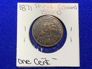 1871 Prince Edward Island Large One Cent Coin.