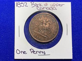 1852 Bank of Upper Canada One Penny "Dragon Slayer".