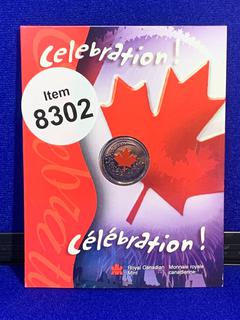 2004 Canada Twenty Five Cent Colour Printed Coin "Celebration!".