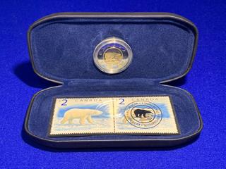 2000 Canada Two Dollar Coin and Stamp Set c/w Display Case.