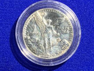 1984 Mexico One Ounce .999 Silver Coin.