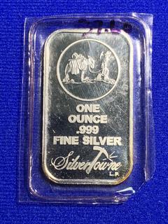 Silvertowne One Troy Ounce .999 Fine Silver Bar.