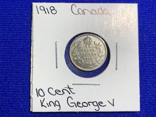 1916 Canada Ten Cent Silver Coin.