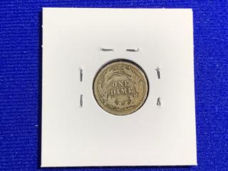 1908 USA Ten Cent Coin.