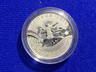 2015 Canada 20 Dollar .9999 Fine Silver Coin "Women's World Cup 2015".