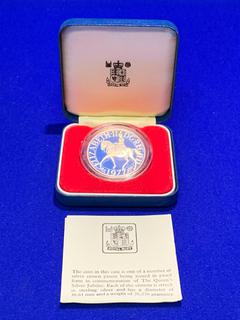 1977 UK Silver Crown "Queen Elizabeth Silver Jubilee", c/w Display Case.