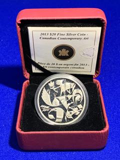 2013 Canada Twenty Dollar .9999 Fine Silver Coin "Canadian Contemporary Art: Carlito Dalceggio".