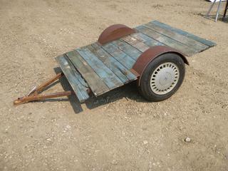 ATV / Lawn Tractor Trailer, Ball Hitch, Tilt Deck for Off Loading, 13 In. Tires *Note: Off Road Use Only*