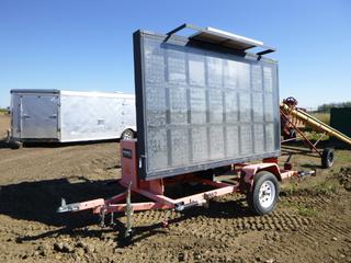2011 National Signal Sunray 380 Sign Trailer, S/A c/w 2 In. Ball, ST205/75D15, 2 90W Solar Panels, VIN 1N9MB1413BF272207 *Note: Working Condition Unknown*