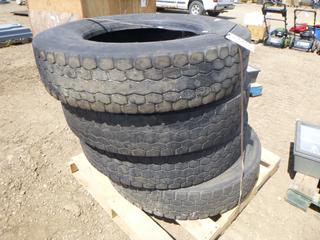 (4) Bridgestone 11R24.5 V-Steel Tires