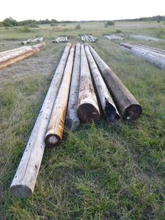 (6) 30 Ft. to 35 Ft. Wood Posts *Located Off Site Near Dunstable, AB, For More Information Contact Connor At 780-218-4493*