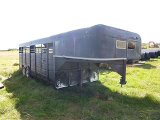 27 Ft. Stock Trailer * Note: No, VIN, Requires Repairs* *Located Off Site Near Dunstable, AB, For More Information Contact Connor At 780-218-4493*