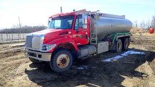 2006 International 7400 Potable Water Truck C/w International DD85CFF, Diesel, A/T, 2005 Tremcar 16,000L Water Tank And Storage Cabinet. VIN 1HTWHAZR56J340714 *Note: Running Condition Unknown, Electrical Fire On Fuse Box, Exposed Electrical Panel Inside Cab, No Batteries*