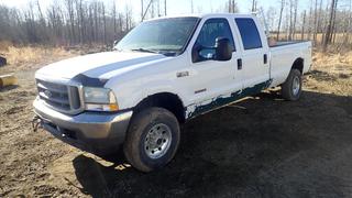 2003 Ford F-350 Super Duty XLT 4X4 Crew Cab Pick Up C/w 6.0L Power Stroke, V8, A/T, Diesel And Headache Rack. VIN 1FTSW31P03ED33715 *Note: Unable To Verify Mileage, Running Condition Unknown*