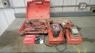 Hilti TE-2A Concrete/Steel Drill C/w TE-2 Concrete/Steel Drill, (2) Batteries, Cartridges And (2) Chargers