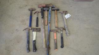 Qty Of Assorted Size Hammers And (1) Hatchet