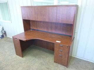 36in X 71in X 66in 3-Drawer Office Desk C/w Hutch