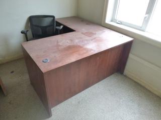 L-Shaped Office Desk C/w Task Chair