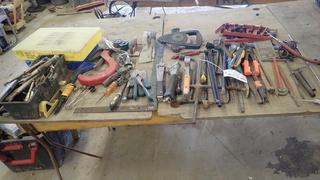 Qty Of Hand Tools, Clamps, Tire Irons And Staplers