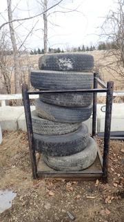 33in X 36in X 46in Storage Rack C/w Assorted Tires