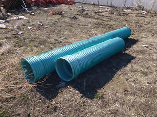 (1) 13ft And (1) 7ft Ribbed PVC Storm Pipe w/ 14in Diameter