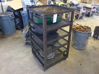 24in X 24in X 46in Portable Shelving Unit C/w Drip Trays