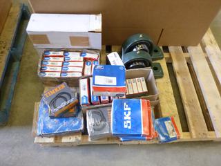 Qty of SKF Bearings, Timken Seals, (2) TMS 100 Strainers, (2) 3 1/2 In. Pillow Blocks (J4-3)