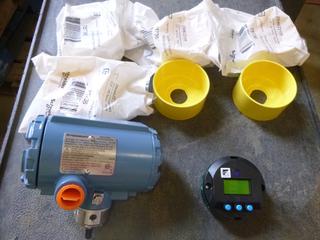 Rosemount Model 8800 Vortex Flowmeter, Electronics for JM4-520A-310, (6) Emergency Stop Button Covers (B2)