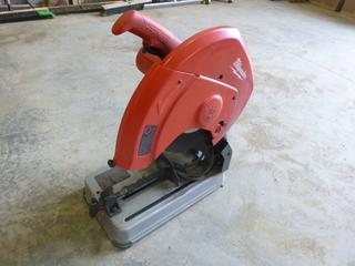Milwaukee 14 In. Abrasive Cut Off Saw, 15 A, 3900 RPM, C/w (10) 14 IN. x 1/8 In. x 1 In. Abrasive Saw Discs (S2-2)
