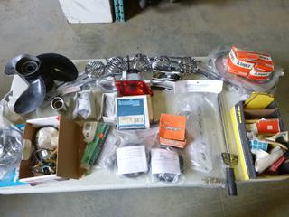 Qty of ATV, Snowmobile and Boat Parts, Includes Cables, Pistons, Rings, Lights, Exhaust Tips, Propeller, Carb Kit and More (S1-3)