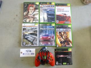 (7) Assorted Xbox 1 Games w/ (1) Controller (G1)
