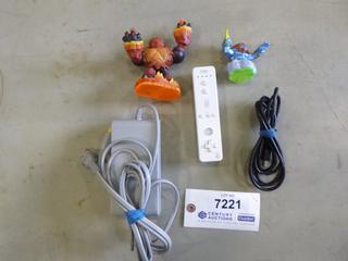 (1) Nintendo Wii Controller Wand, (1) Power Brick, (2) Skylanders Figures (G1)