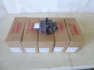 (5) Unused Fisher Controls 1/4 In. 6.7 CFR Regulators, 0-125 PSI (D2)