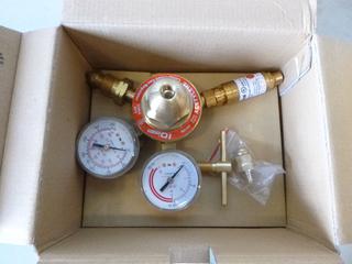 (3) IOxygen Gas Regulator &  Flow Gauge, For Acetylene Type VM-1.4M