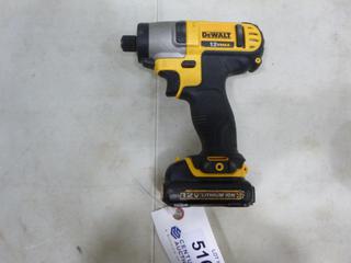 (1) Dewalt 12V Cordless Impact, Model DCF815, C/w 1 Battery (E-1) 